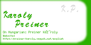 karoly preiner business card